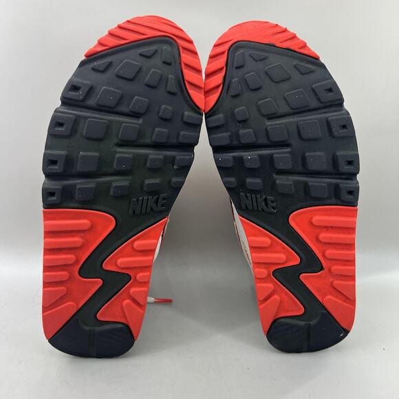 Nike Air Max 90 Running Shoes Men Size 9.5 White Red Comfort Low Top Sneakers - Picture 7 of 10